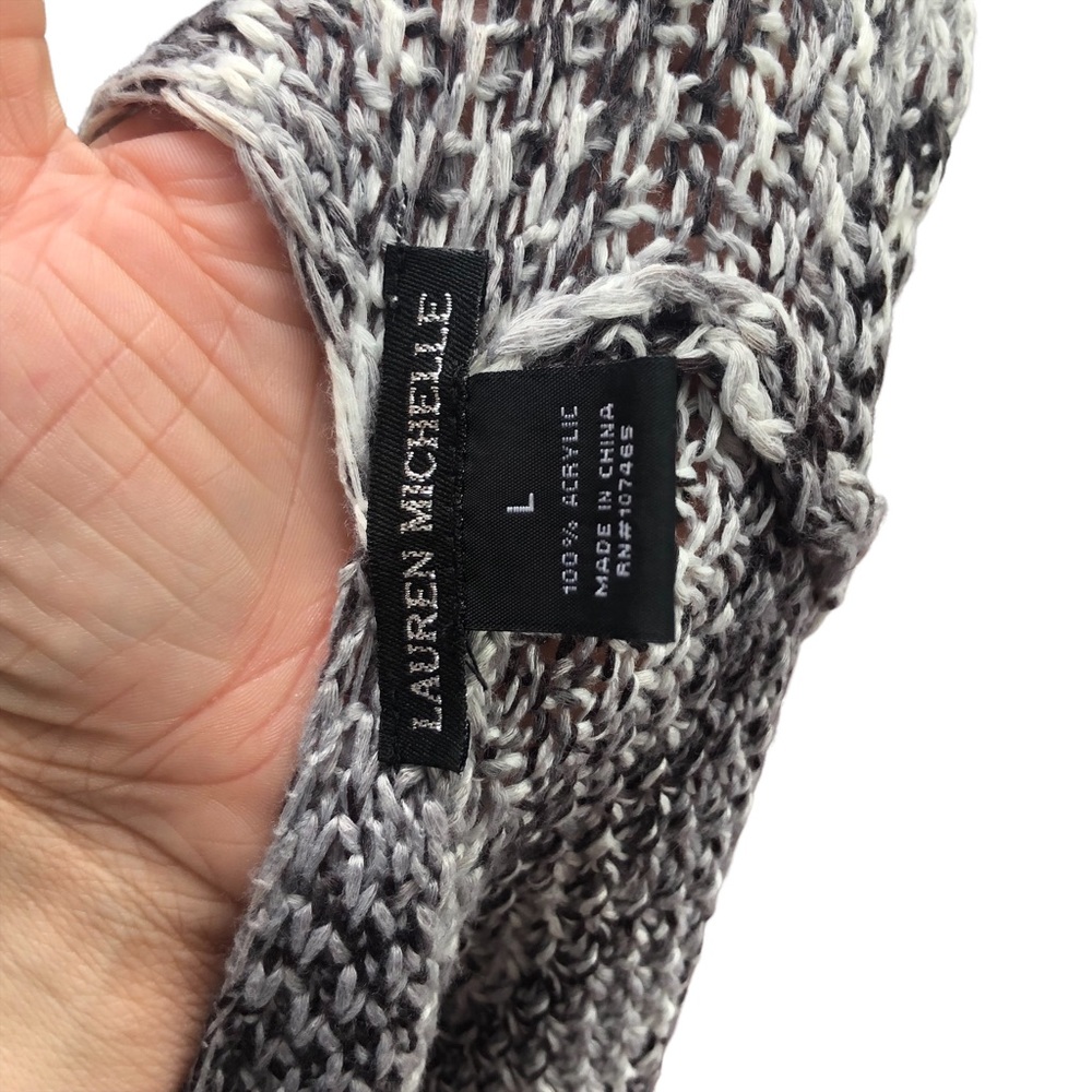 Lauren Michelle Soft Gray Sweater Wrap Poncho Shrug size Large - Picture 5 of 9